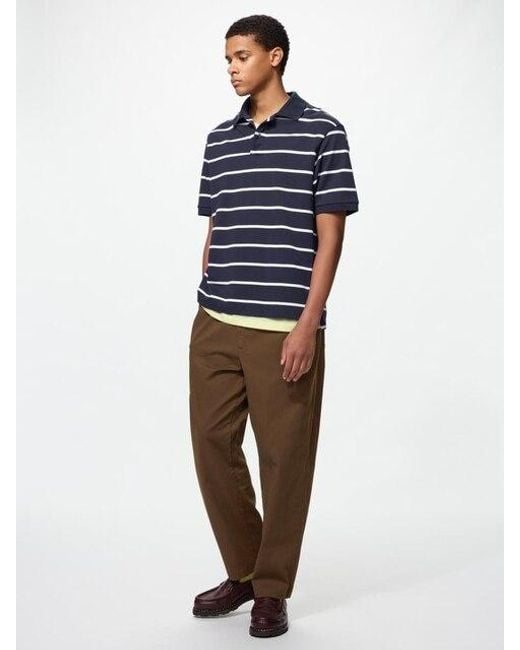 Uniqlo Blue Stretch Easy Ankle Trousers for men