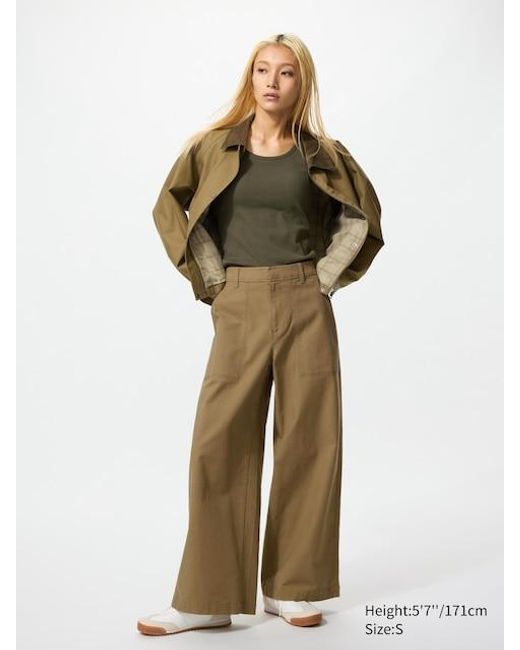 Uniqlo Green Cotton Canvas Utility Trousers