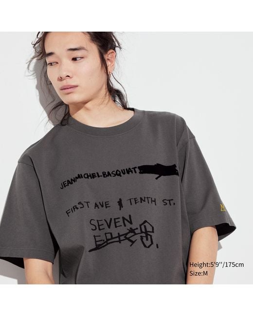 Algodón Jean-Michel Basquiat King Pleasure UT Camiseta Estampado Gráfico Uniqlo de hombre de color Gray