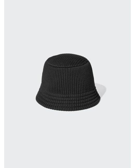 Uniqlo Black Knit Bucket Hat for men