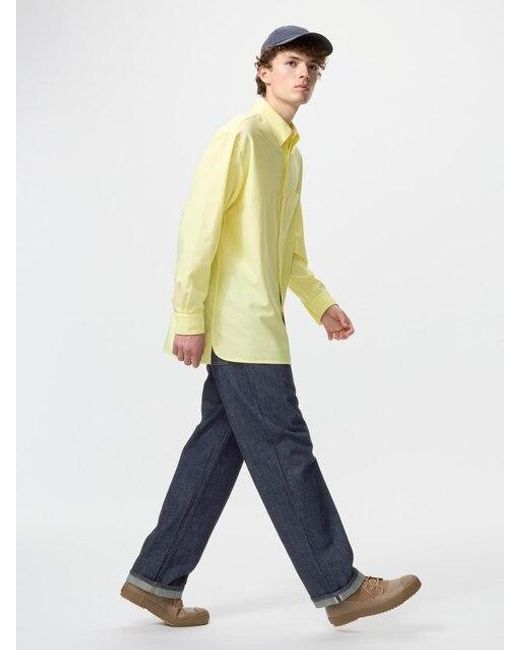 Uniqlo White Selvedge Straight Jeans (Longer) for men