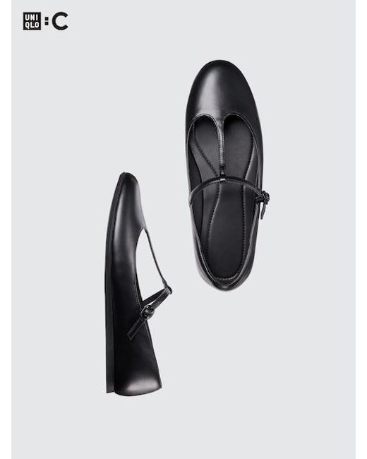 Uniqlo White T-Strap Ballet Shoes