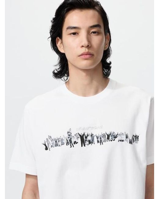 Uniqlo White Manga Ut Shueisha 100Th Graphic T-Shirt (Golden Kamuy) for men