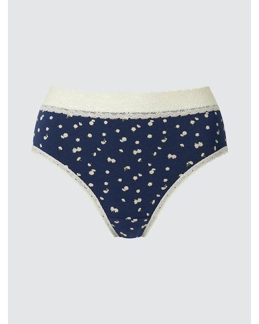 Uniqlo Blue Briefs (High Rise, Flowers)