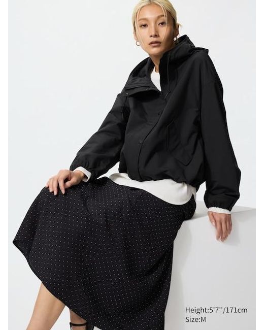 Uniqlo Black Cotton Blend Short Parka
