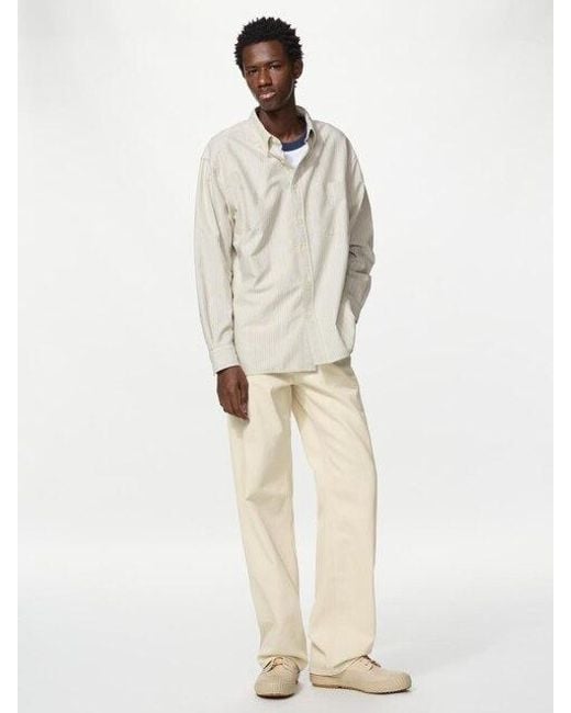Uniqlo White Straight Jeans (Longer) for men