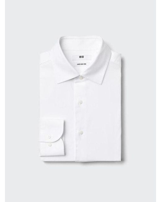 Uniqlo Blue Super Non-Iron Regular Fit Shirt (Spread Collar) for men