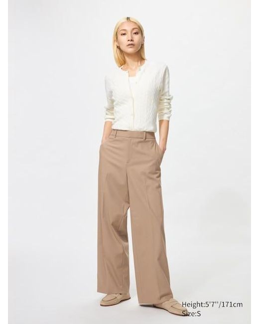 Pantalón Smart Ancho Uniqlo de color White