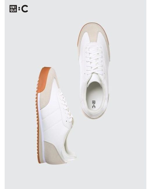 Uniqlo White Suede Combination Trainers for men