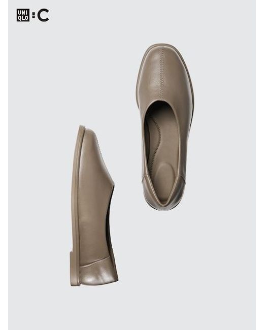 Uniqlo White Square Flat Shoes