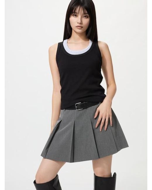 Uniqlo Black Soft Ribbed Vest Top