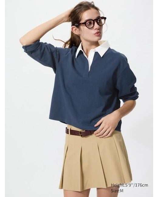 Mujer Polo Uniqlo de color Blue