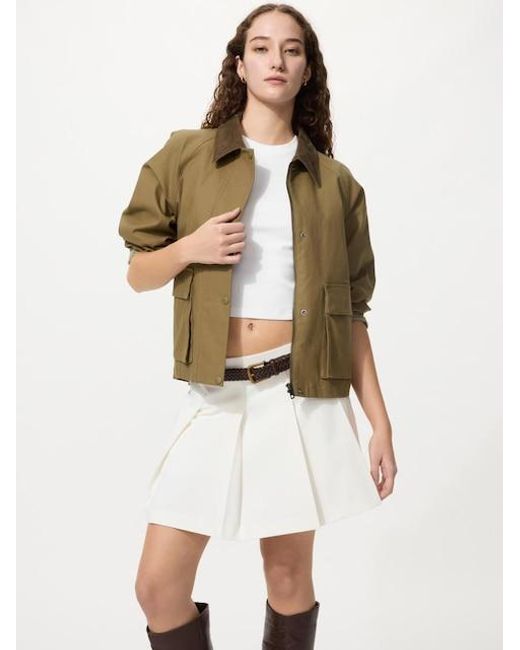 Uniqlo White Pleated Skort