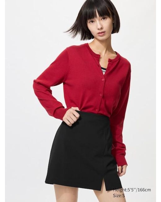 Uniqlo Mini-Broekrok (Split) in het Red
