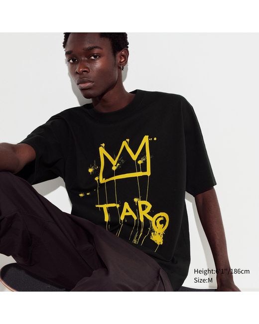 Algodón Jean-Michel Basquiat King Pleasure UT Camiseta Estampado Gráfico Uniqlo de hombre de color Black