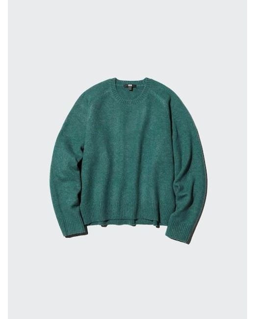 Uniqlo Green Soufflé Yarn Crew Neck Jumper