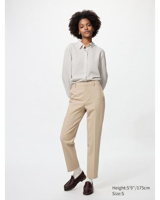 Uniqlo White Smart 7/8 Hose (Lang)