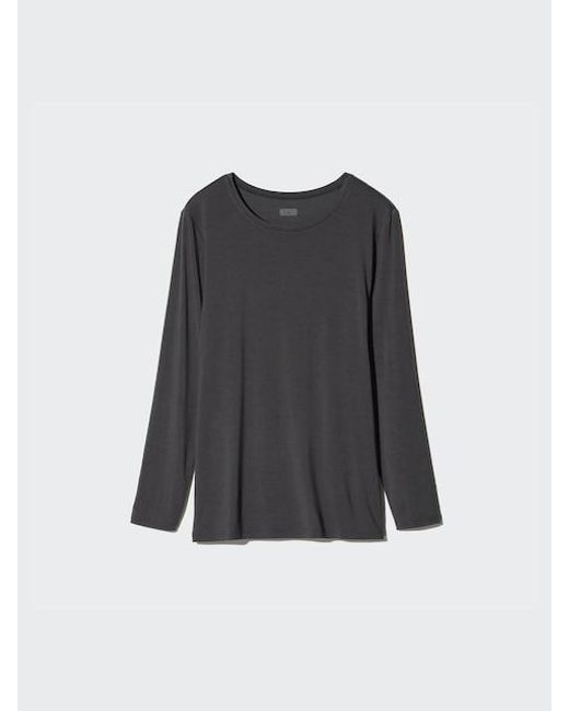Uniqlo Gray Heattech Crew Neck T-Shirt (Long Sleeve)