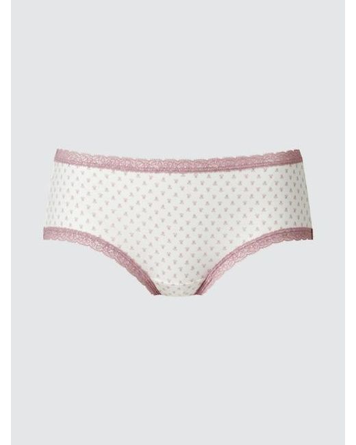 Uniqlo White Briefs (Low Rise, Flowers)