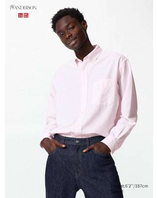 Camisa Oxford Oversize (Rayas) Uniqlo de hombre de color White