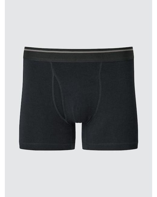 Uniqlo Blue Cotton Boxer Briefs (Waist Striped) for men