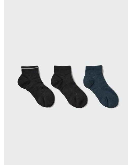 Uniqlo Blue Short Socks (Pile Line, 3 Pairs)