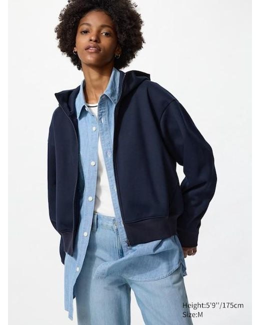 Felpa Dry Con Cappuccio E Zip di Uniqlo in Blue