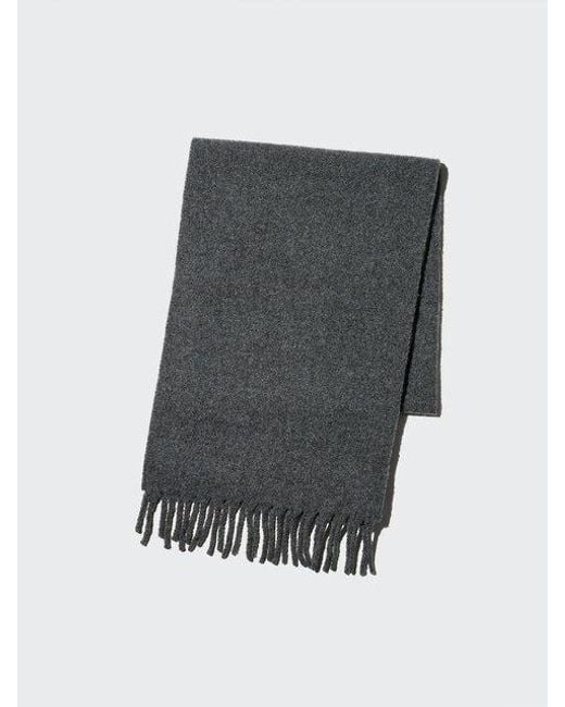 Uniqlo Gray Soufflé Yarn Chunky Stole for men