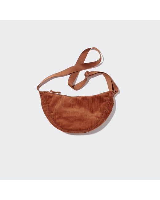 Uniqlo Brown Baumwolle runde mini cord schultertasche