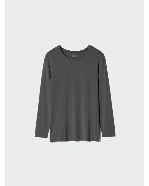Uniqlo Gray Heattech Crew Neck T-Shirt