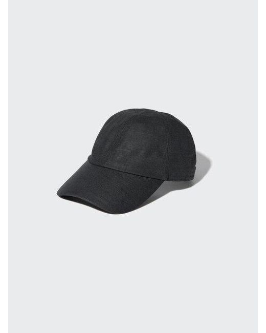 Uniqlo Black Adjustable Linen Blend Cap