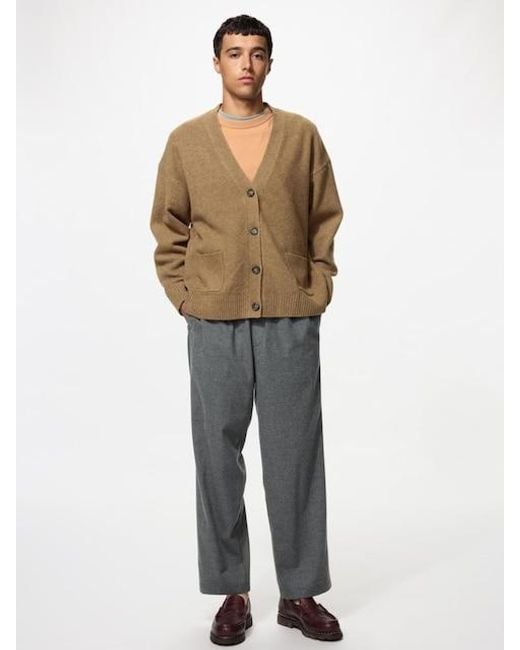 Uniqlo Gray Flannel Easy Ankle Trousers for men