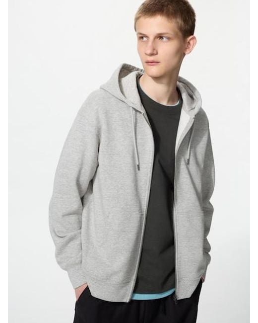 Uniqlo Gray Sweat Full-Zip Hoodie for men