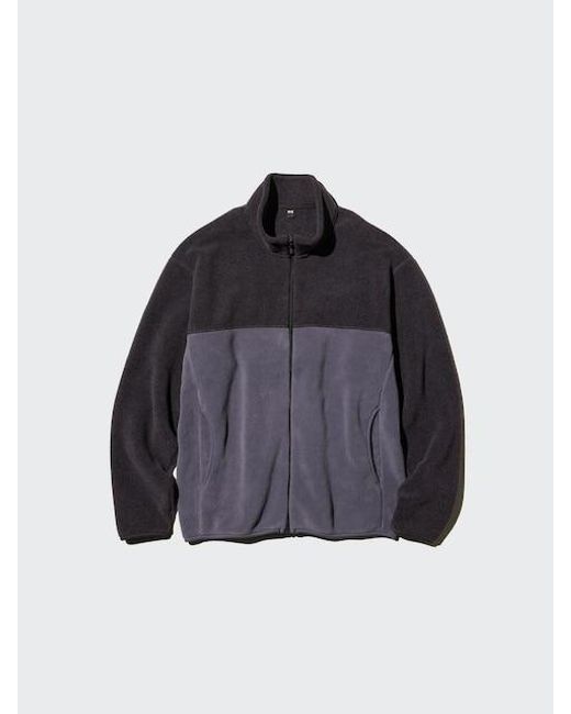 Uniqlo Blue Fleece Full-Zip Jacket (Colour Block)