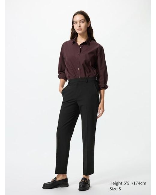 Uniqlo Black Smart Ankle Trousers (Longer)