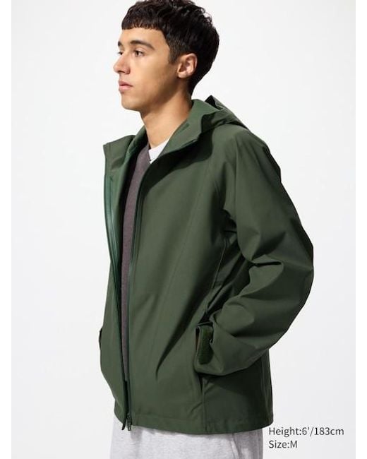 Uniqlo Green Blocktech Parka (3D Cut) for men