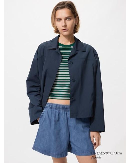 Uniqlo Blue Open Collar Short Jacket