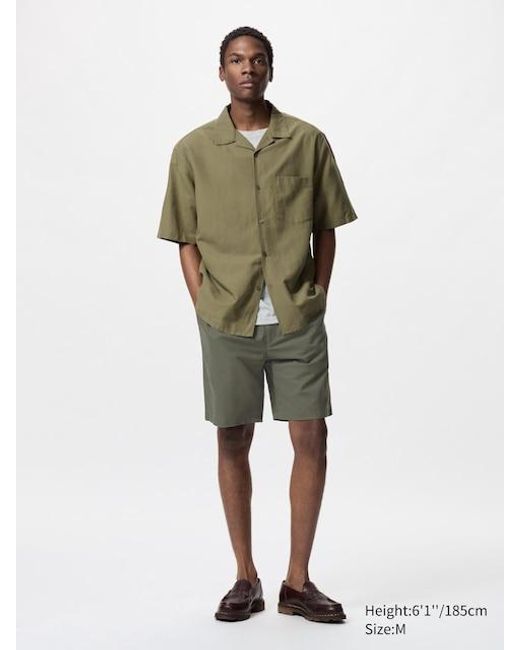 Uniqlo Easy Shorts (Leinenmix) in Green für Herren