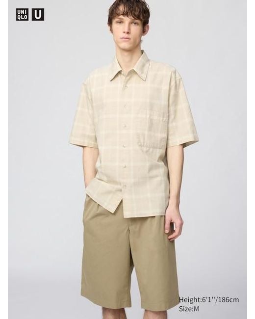Uniqlo Natural Boxy Shirt (Short Sleeve, Check)