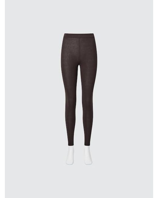 Leggings Termici Heattech Extra Caldo Misto Cashmere di Uniqlo in Brown