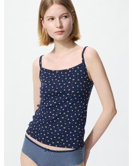 Uniqlo Blue Pointelle Camisole (Hearts)
