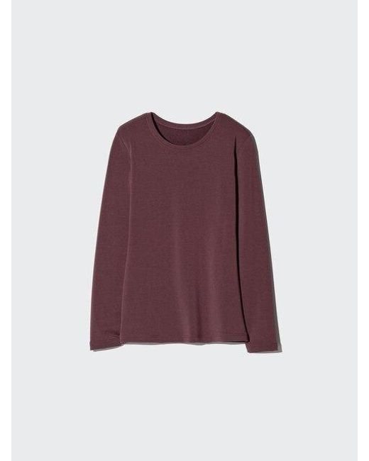 Uniqlo Purple Heattech Ultra Warm Crew Neck T-Shirt (Long Sleeve)