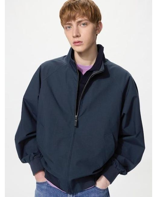 Uniqlo Blue Harrington Jacket for men