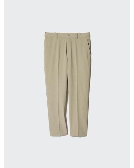 Uniqlo White Smart Ankle Trousers for men