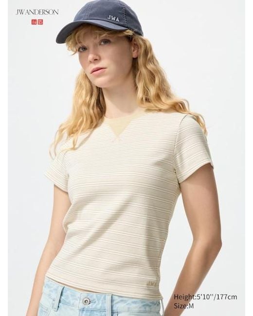 Uniqlo White Mini T-Shirt (Striped)