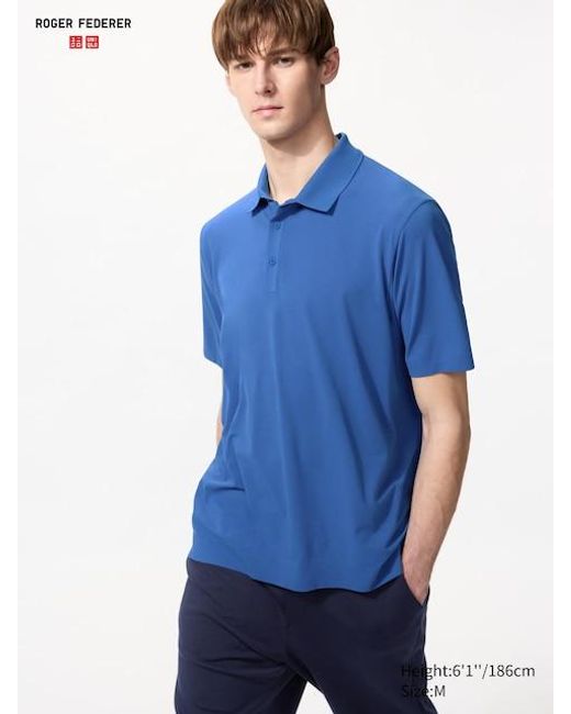 Uniqlo Blue Dry-Ex Polo Shirt (Cotton-Like) for men