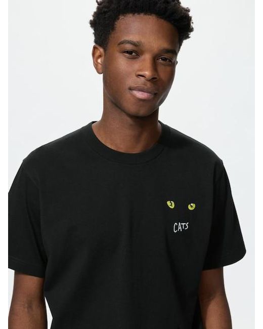 Uniqlo Black Musical Icons Ut Graphic T-Shirt (Cats) for men