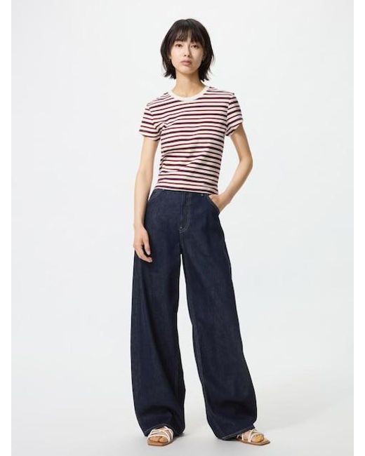 Uniqlo Blue Baggy Barrel Leg Jeans for men