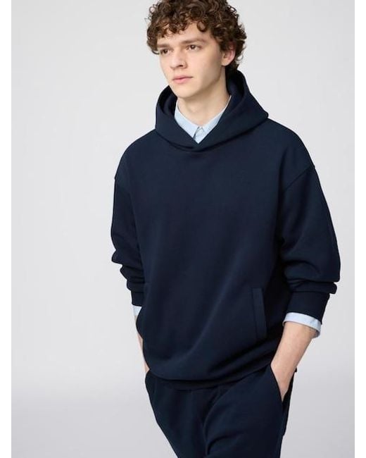 Uniqlo Blue Sweat Oversized Pullover Hoodie for men