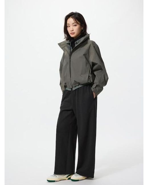 Uniqlo Black Sweat Wide Trousers (Shorter)